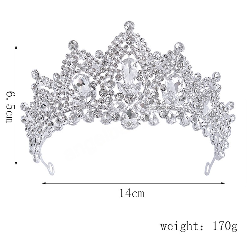 Corona di diadema di cristallo con goccia d'acqua di lusso le donne Ragazze Matrimonio Coreano Elegante Principessa Accessori abiti da sposa capelli