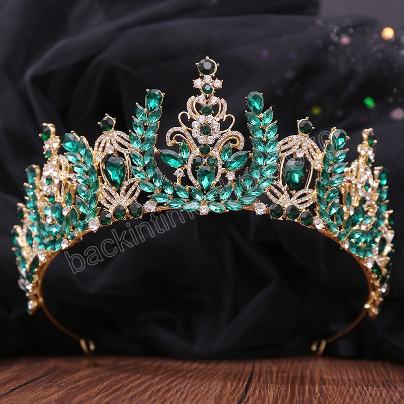 5 färger Luxury Crystal Tiara Crown for Women Wedding Party Dress Elegant Queen Bridal Bride Crown Headband Headwear