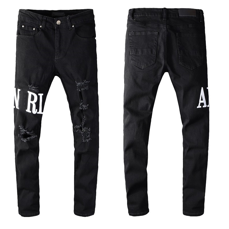 MI Jeans Mens Designer Jeans High Quality Fashion Mens Jeans Cool Style Luxury Designer Denim Pant Estruerad Ripped Biker Black Blue Jean Slim Fit Motorcykel28-40