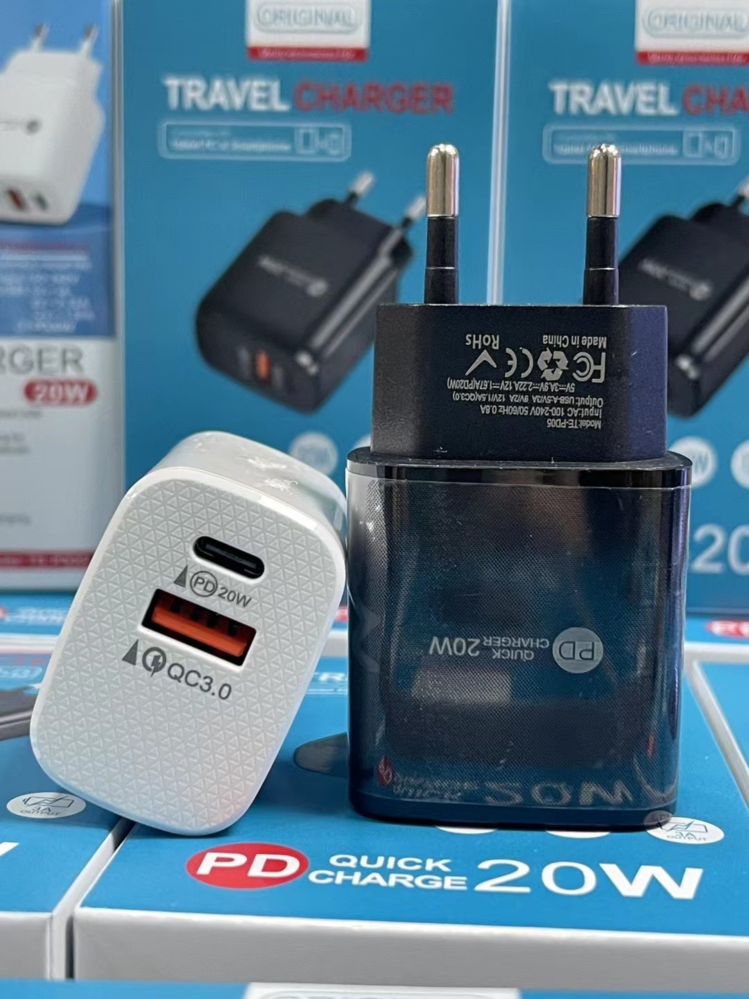 クイックチャージQC 3.0 PD 20W USB C充電器EU USプラグホームアダプター用iPhone 14 13 Xiaomi電話タイプC高速充電器