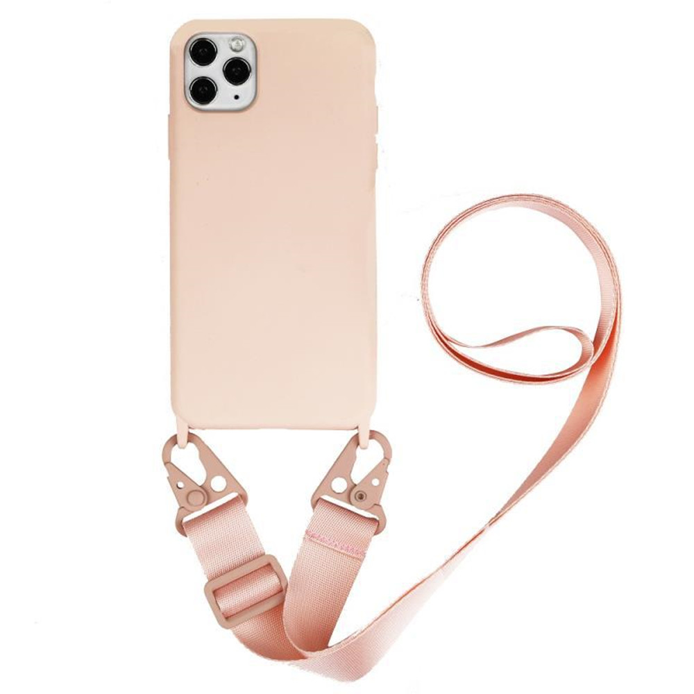 Crossbody colar titular casos de telefone para iphone 15 14 13 12 11 cordão líquido silicone caso capa com alça de cabo corda