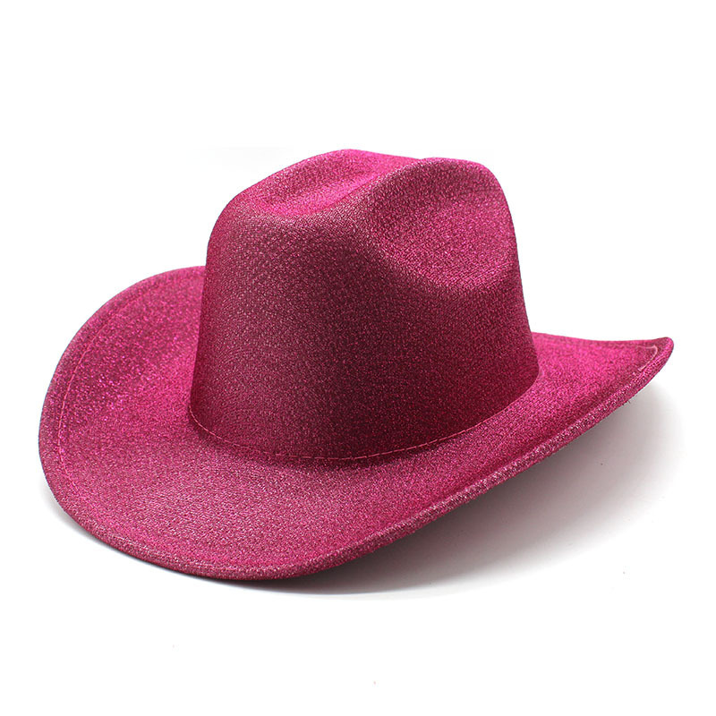 Novo chapéu de cowboy brilhante feminino bonés luminosos de feltro Fedora Chapéus para mulheres Fedoras Homens Jazz Top Cap lantejoulas Dança Festa Chapéu Trilby Natal