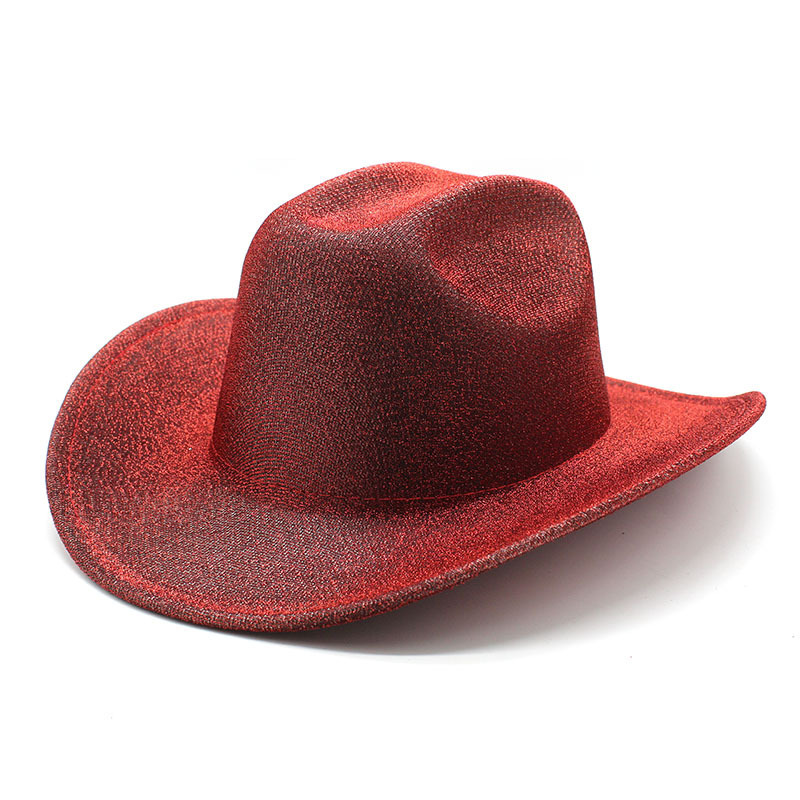 Nieuwe glanzende cowboyhoed voor dames Lichtgevende petten voor heren Vilten Fedora-hoeden voor dames Fedora's Heren Jazz Top Cap Pailletten Dans Feesthoed Trilby Kerst