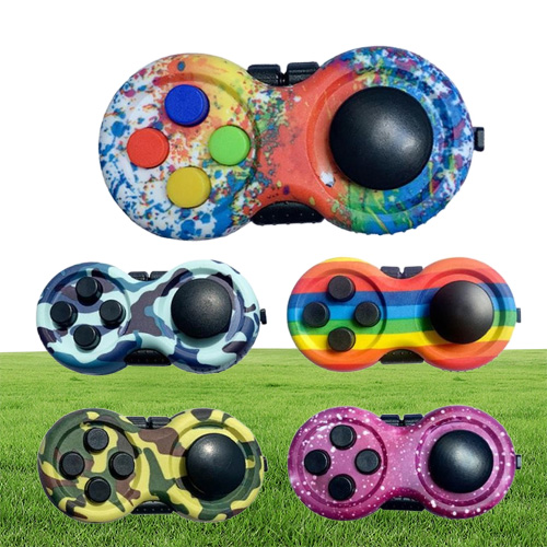 Pad Sensory Toy Camouflage Color GamePad Fun Cube Handle Game Controller Stress Relief Finger Reliever ANXIET33E3925592
