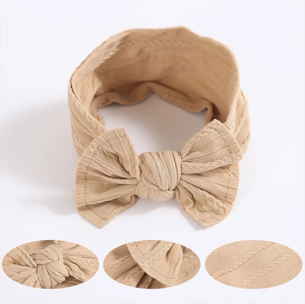 Factory Wholesale Baby Girl Headband Infant Hair Accessories Bows Newborn Headwear Soft Bowknot for Christmas Festival Party