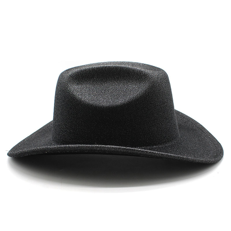 Nieuwe glanzende cowboyhoed voor dames Lichtgevende petten voor heren Vilten Fedora-hoeden voor dames Fedora's Heren Jazz Top Cap Pailletten Dans Feesthoed Trilby Kerst