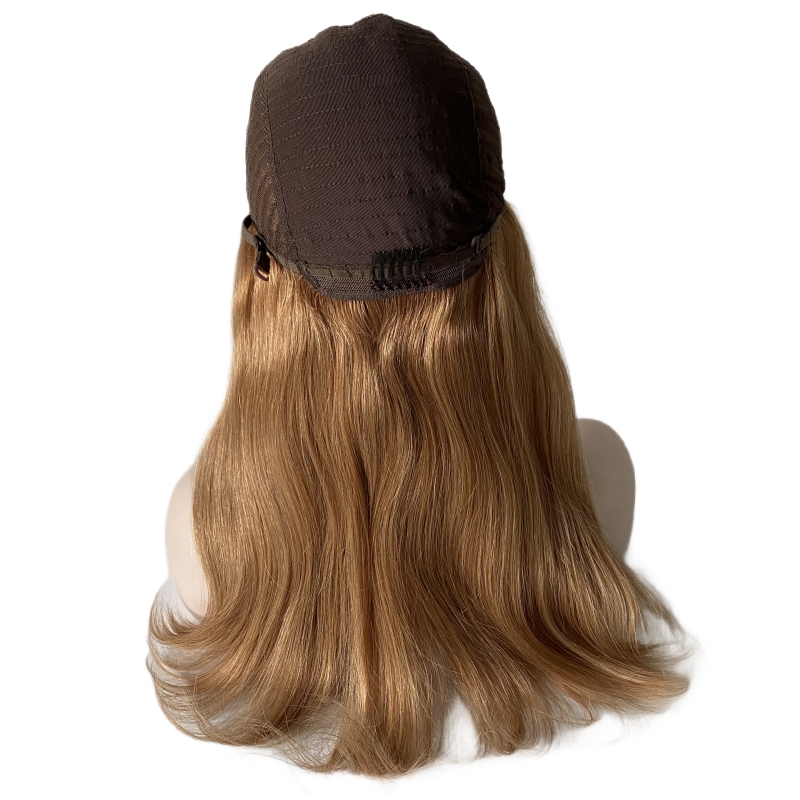 Żydowskie peruki koronkowe 22 cale 100% Mongolskie Dziewicze Human Human Hair Kosher Parky Prosty Honey Blonde Color 27# żydowskie peruki dla białej kobiety