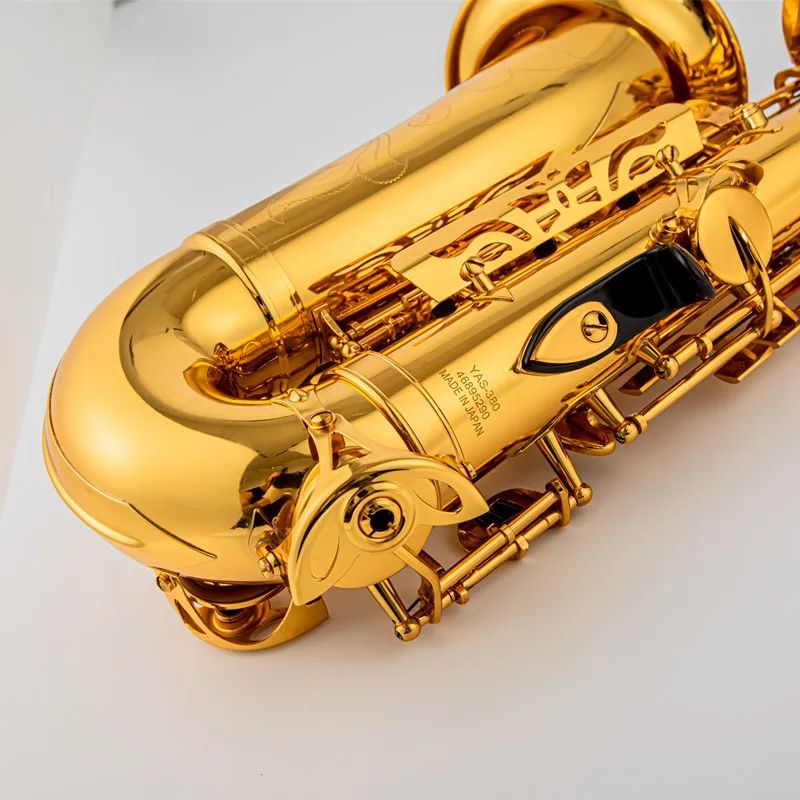 Japan Neues 380 Altsaxophon E flat Elektrophorese vergoldetes professionelles Musikinstrument mit Koffer Kostenloser Versand
