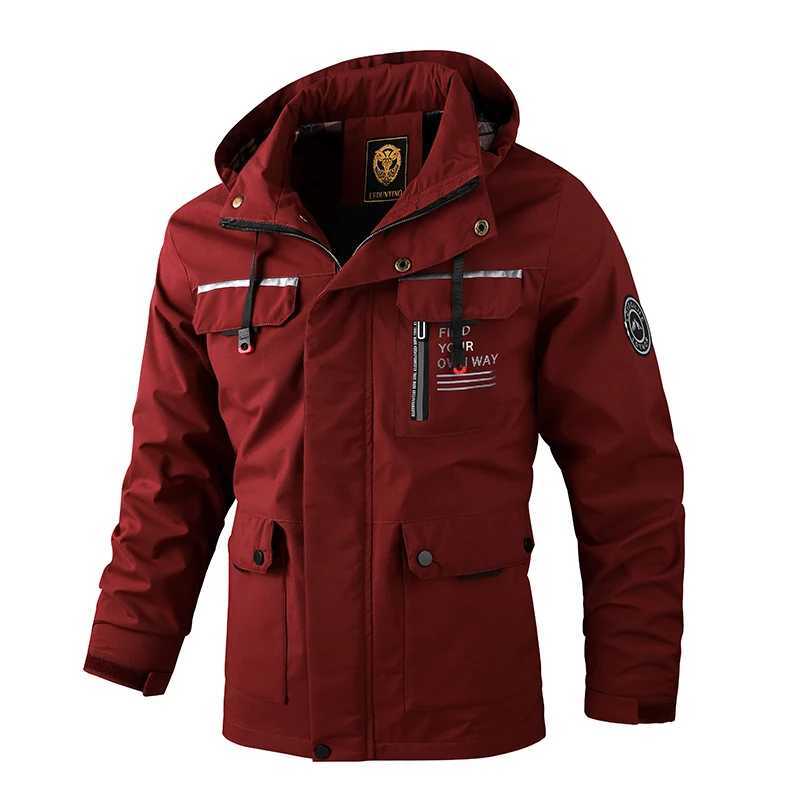 Vestes pour hommes tactique multi-poche coupe-vent veste à glissière mode extérieure nouveau travail solide manteau à capuche décontracté alpinisme vêtements d'extérieur