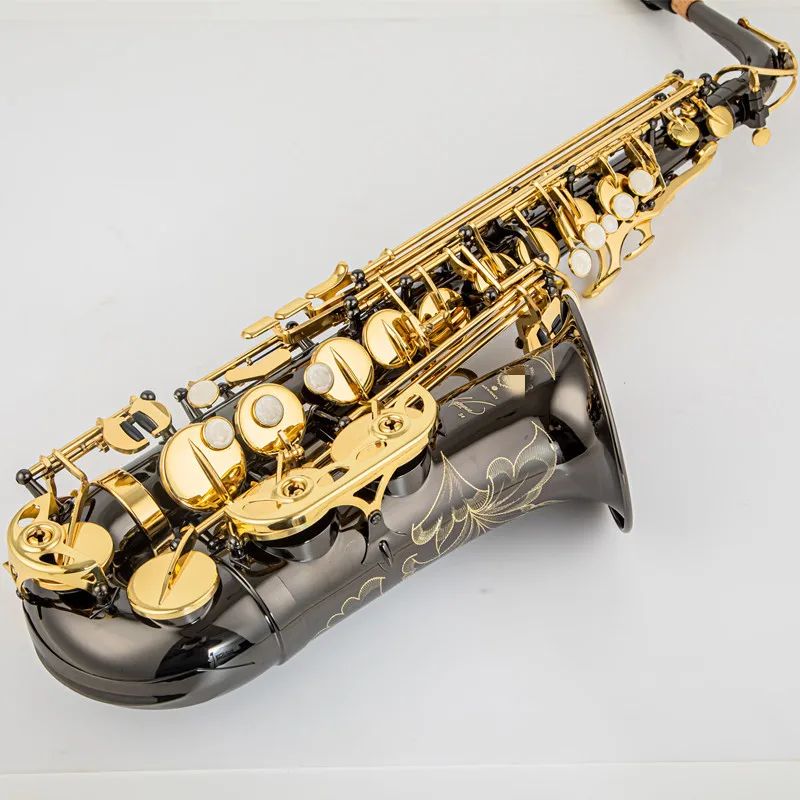 高EB ALTO SAXOPHONE BRASSブラックニッケルゴールドEフラットサックスキータイプの木管楽器の高品質の在庫付きアクセサリー