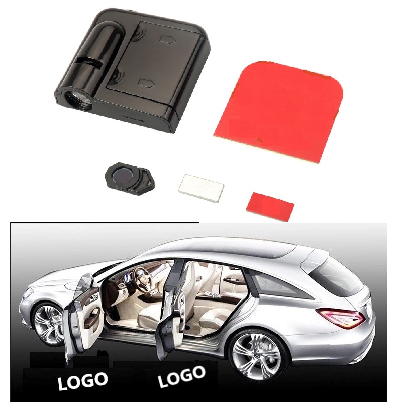 2 pezzi di badge portiera dell'auto, luce di benvenuto, lampade proiettori wireless HD, accessori BMW Toyota Mercedes Volkswagen Audi Honda Hyundai