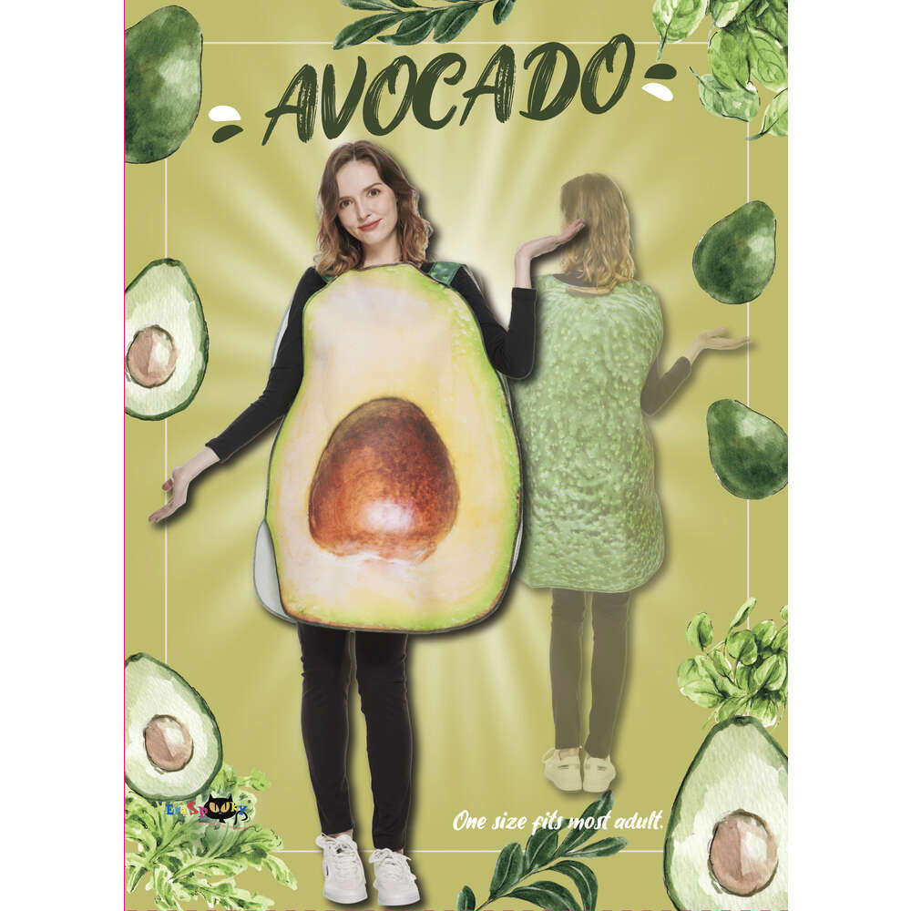 Cosplay Apagável Nova Chegada Adulto Traje de Abacate Engraçado Macacões de Frutas Unissex Trajes de Halloween Purim Carnaval Festa Fantasia Dresscosplay