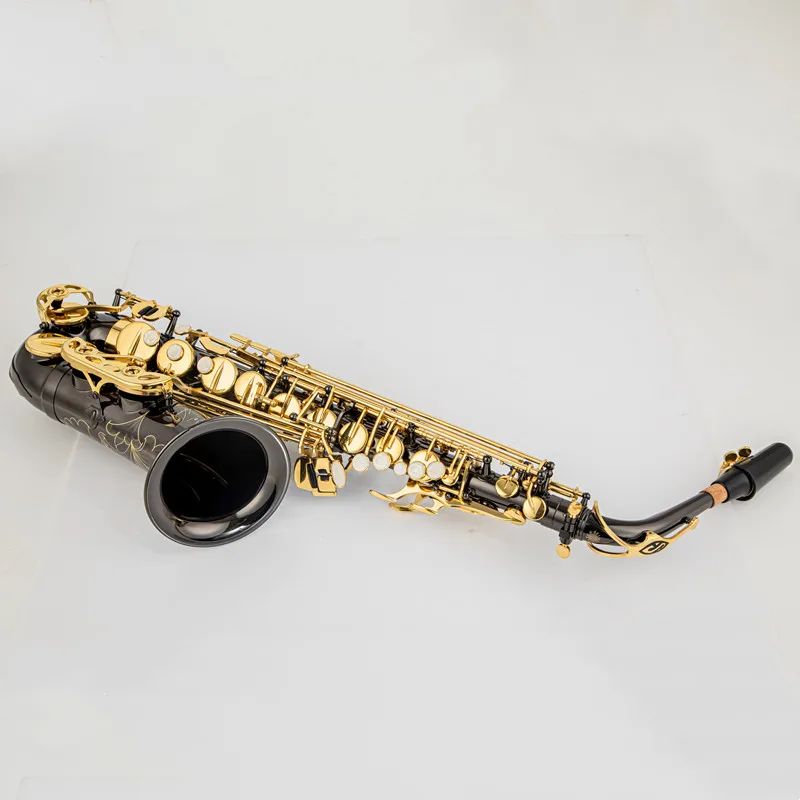 高EB ALTO SAXOPHONE BRASSブラックニッケルゴールドEフラットサックスキータイプの木管楽器の高品質の在庫付きアクセサリー