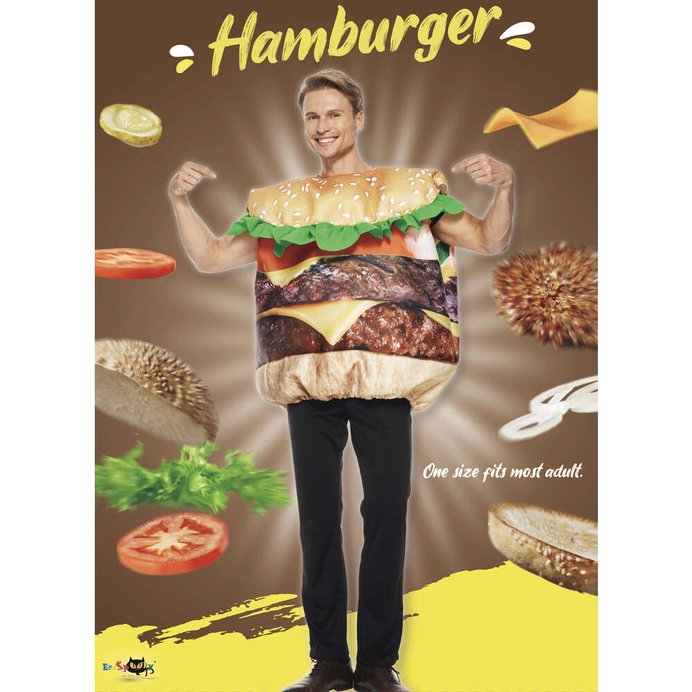 cosplay Eraspooky Hamburgerkostuum voor volwassenen Unisex Halloween-kostuums Grote Cheeseburger Jumpsuits Voedsel Cosplay-outfits Carnaval Partycosplay