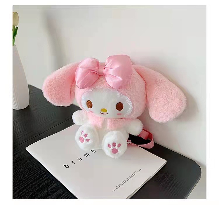 Ny japansk docka rosa melodi plysch ryggsäck ryggsäck docka gåva klo maskin docka