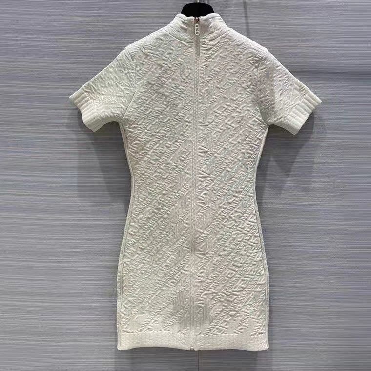 Women's stand collar short sleeve knitted jacquard weave letter pattern bodycon tunic sexy dress SML