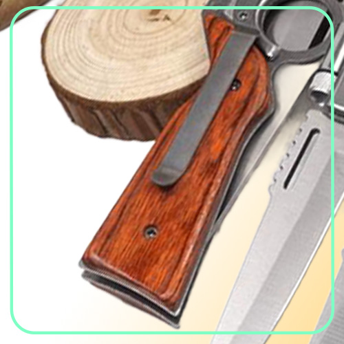 AK47 Rifle Gun Shaped Folding Knife S Size 440 Blad Pakka Wood Handle Pocket Tactical Camping Outdoors Survival Knives With LED L6039167