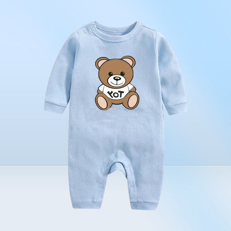 Nouveau Enfant Bébé Barboteuses Garçons Filles Designer Imprimer M0SC1N0 Pur Coton À Manches Longues Treillis Doux Solide Longue Confortable Brea3997232