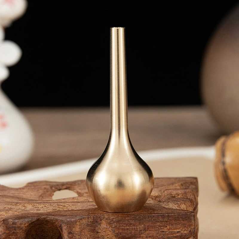 Vase Mini Pure Copper Vase Gold装飾リビングルームアンティーク花瓶ユニークな花瓶の花瓶ホットゴールデン23/10/23