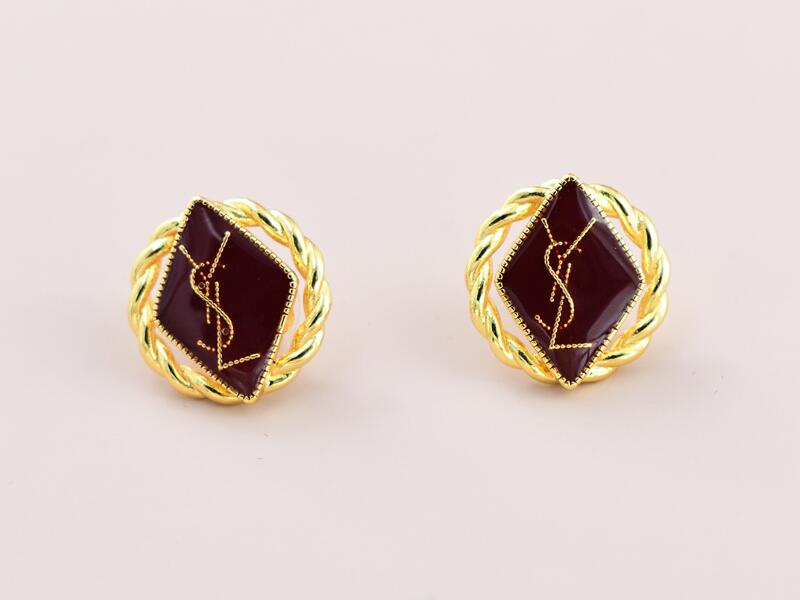 Realfine888 Stud Earrings Y SL Cassandre Palm Metal Earring Iconic Jewelry Luxury Designer Jewellery For Woman With Box