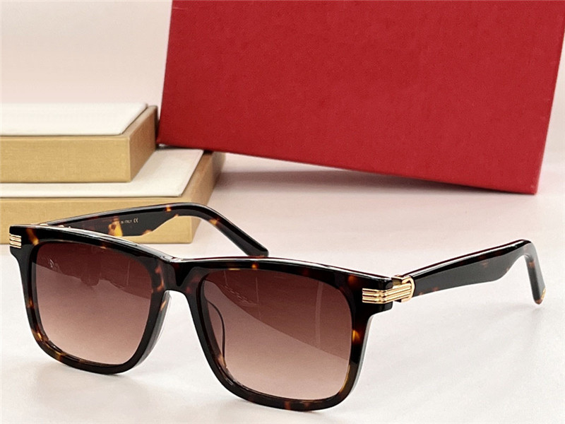 Nowy projekt mody klasyczny kwadratowe okulary przeciwsłoneczne 0428 Rama octanowa prosta i popularna styl wszechstronne okulary ochronne UV400 na zewnątrz