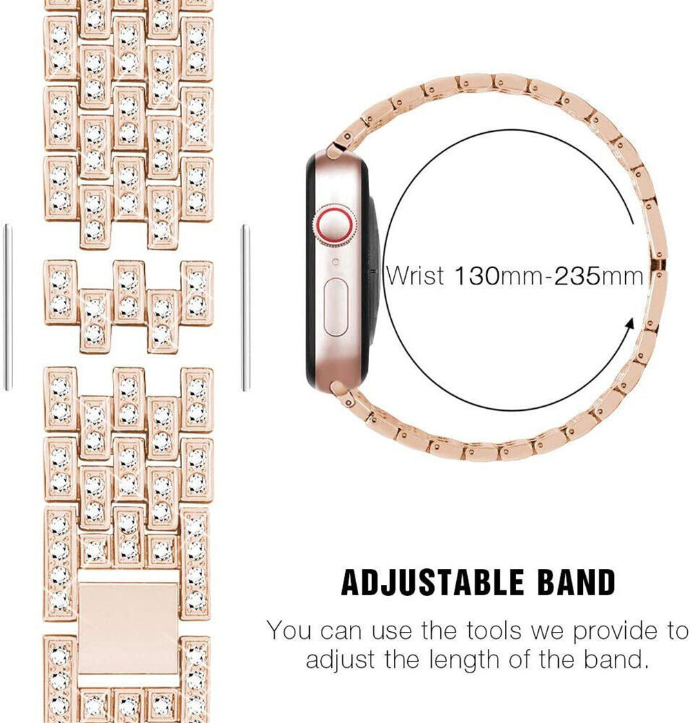 Bling Diamond Metal Bracelet Strap + PC Case for Apple Watchシリーズ8 7 6 5 4 3 2 SE