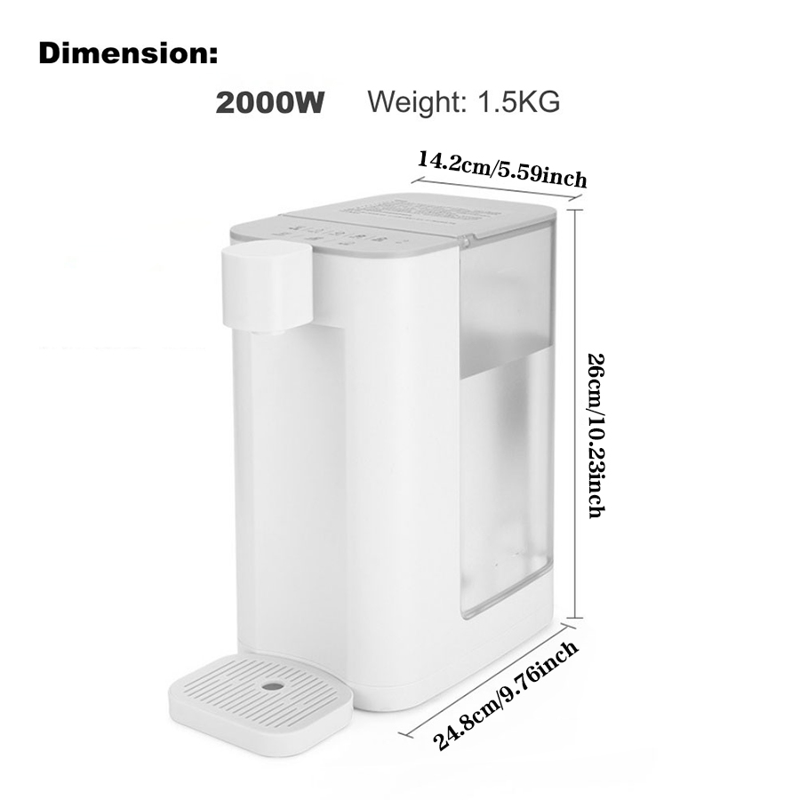 Instant hot water dispenser, 3L capacity, 5 kinds of temperature adjustment, suitable for 4-6 people