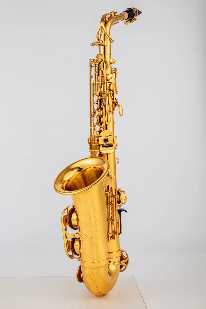 Japan Neues 380 Altsaxophon E flat Elektrophorese vergoldetes professionelles Musikinstrument mit Koffer Kostenloser Versand