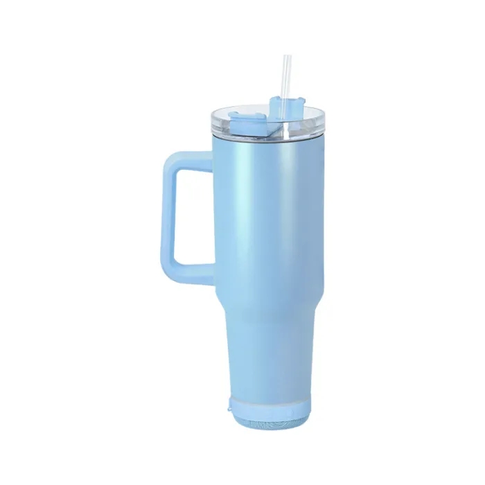 Bluetooth 스피커 블랭크 뮤직 컵 흰색 여행 머그 스트레이트 스마트 휴대용 무선이있는 미국 창고 40oz 승화 텀블러