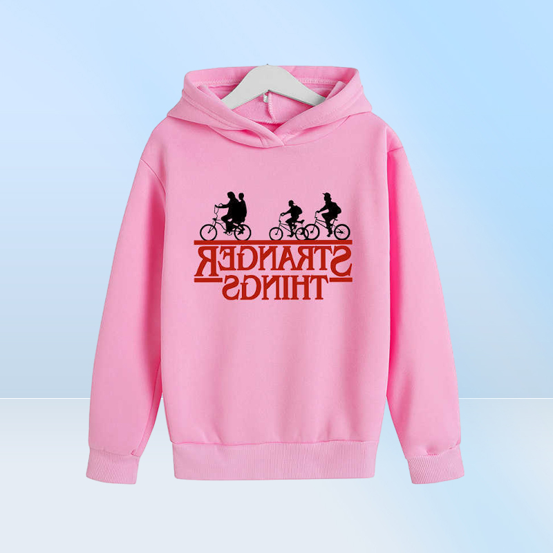 Högkvalitativ 4 till 14 år Hoodies Stranger Things Cotton 2D Print Spring Boys and Girls Hoodie Children Kläder Många färger 2201128730274