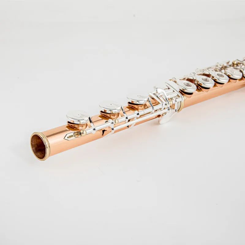 Pearl Quantz PF-8950es Flute Högkvalitativ fosfor Copper 17 Keys Flute Open Hole E-Mech Flute Musical Instrument