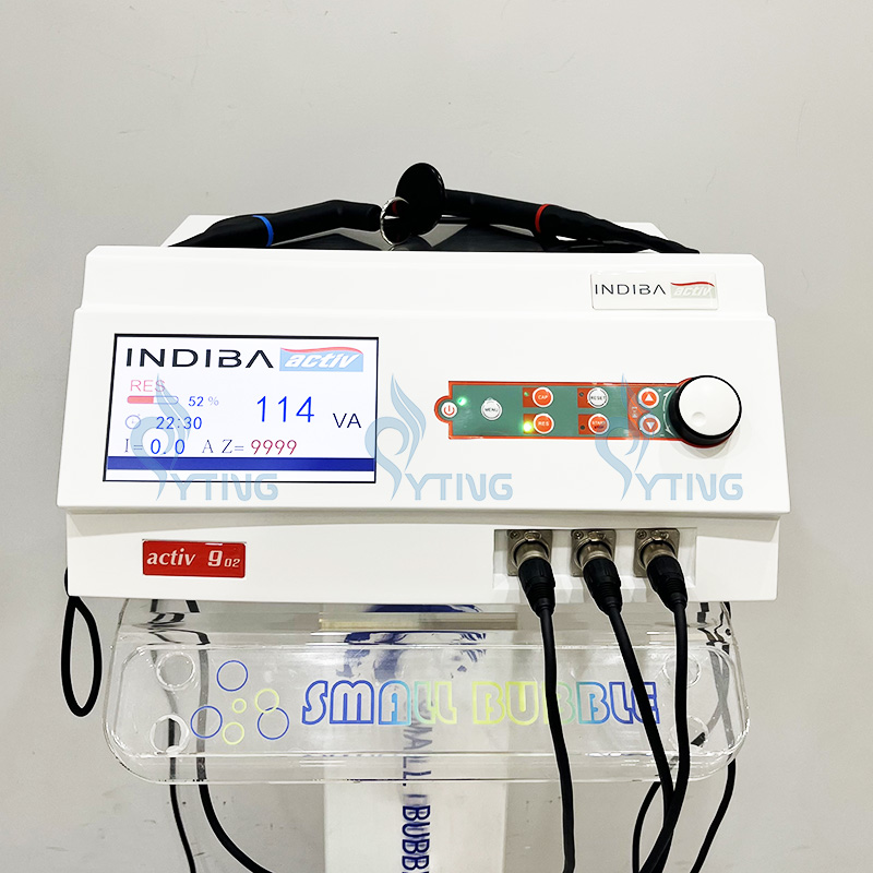 Máquina de emagrecimento para terapia indiba tecar, 448khz, diatermia, ret cet, equipamento rf, anticelulite, firmamento da pele, fisioterapia, alívio da dor