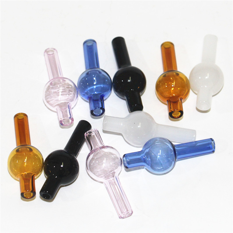 Universell färgad glasbubbla kolhydrater rund boll od 20mm kupol för 4mm kvarts termiska banger naglar glas vattenrör ask catcher dab olje riggar