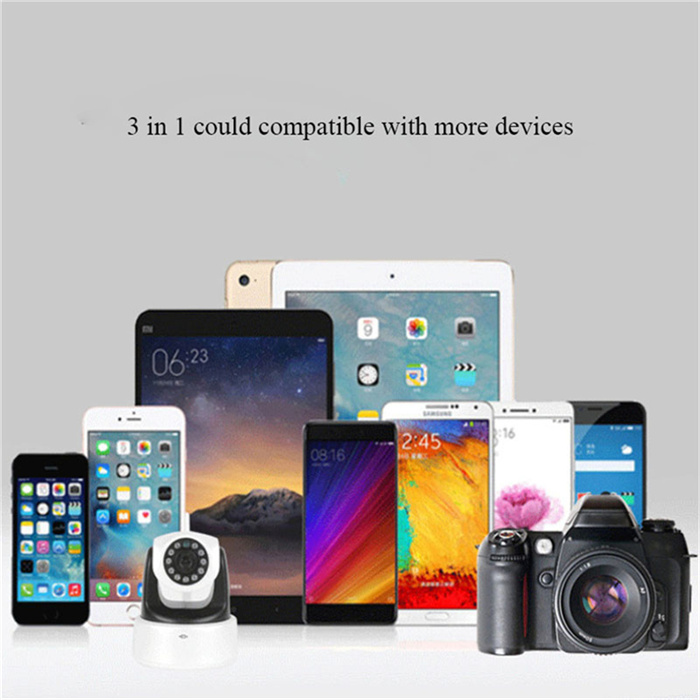 3A Charging Cable IOS Type C Micro USB 3 in 1 Charger For iPhone Samsung Xiaomi Huawei Phone Tablet all Device Fast Charger Braid Fabric Charge Wire Cord Line