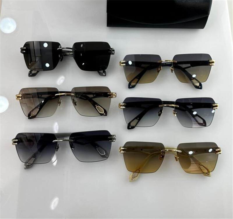 Top men fashion design square sunglasses THE WEBEN II exquisite K gold frame simple and generous style high end outdoor uv400 protection glasses