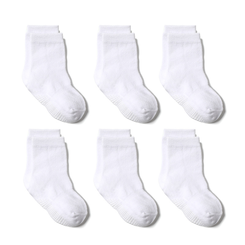 6 пар детских носков от 0 до 6 лет. Хлопковые детские противоскользящие носки-лодочки для мальчиков и девочек, детские носки в пол с низким вырезом и резиновыми ручками, четыре сезона 231024