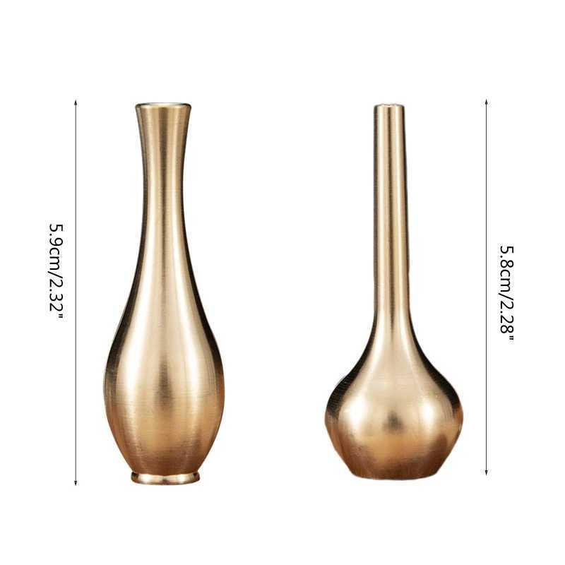 Vase Mini Pure Copper Vase Gold装飾リビングルームアンティーク花瓶ユニークな花瓶の花瓶ホットゴールデン23/10/23