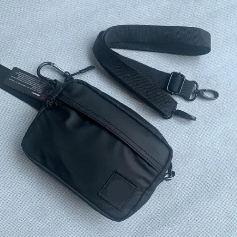 Män singel axelpaket litet multifunktion väska mobiltelefonpåse enstaka lins tygväska bröstpaket midja väskor si svart