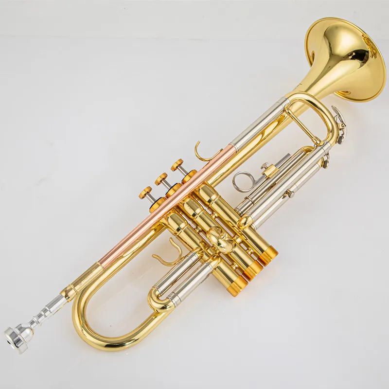 Feito no japão qualidade 8345 bb trompete b latão plano banhado a prata instrumentos musicais de trompete profissional com estojo de couro 00