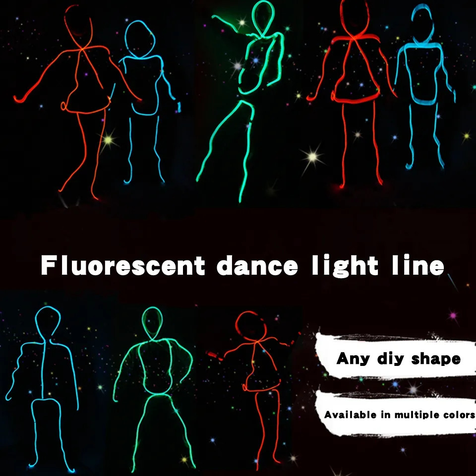 Гибкий неоновый свет 1 м/2 м/3 м/5 м/10 м эль-проволочные светодиодные танцевальные вечеринки Атмосферная декоративная водонепроницаемая многоцветная полоса 231025