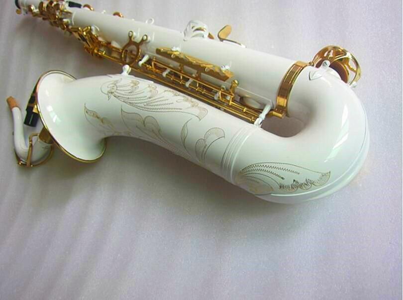 Tenor-Saxophon T-992, weißes, hochwertiges Saxophon, B-Saxophon, das professionell Absatzmusik spielt, Weißgold-Tasten-Saxophon mit Koffer