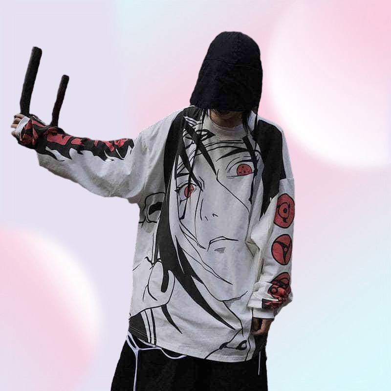 Nicemix Harajuku Gothic Anime Hoodies vrouwen Uchiha Itachi Sharingan Print Hoodies Casual Warm pullover Hooded sweatshirt 2028210601353226