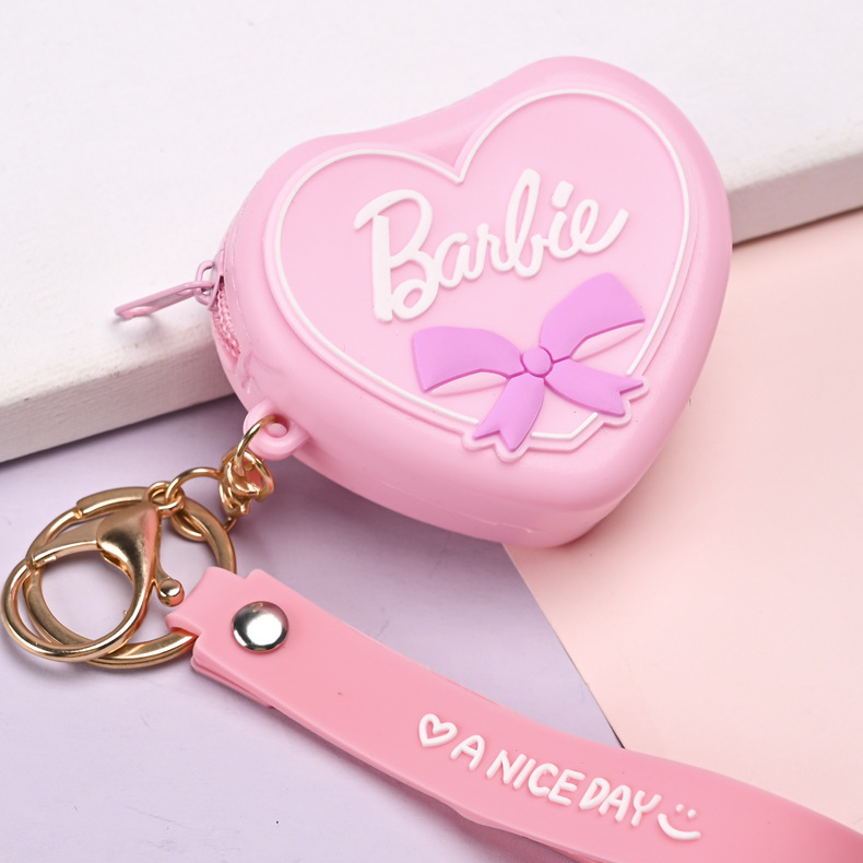 Nouvelle fille lettre sac pendentif zéro portefeuille clé de trousseau créatif amour silicone sac de trèfle pendentif en gros