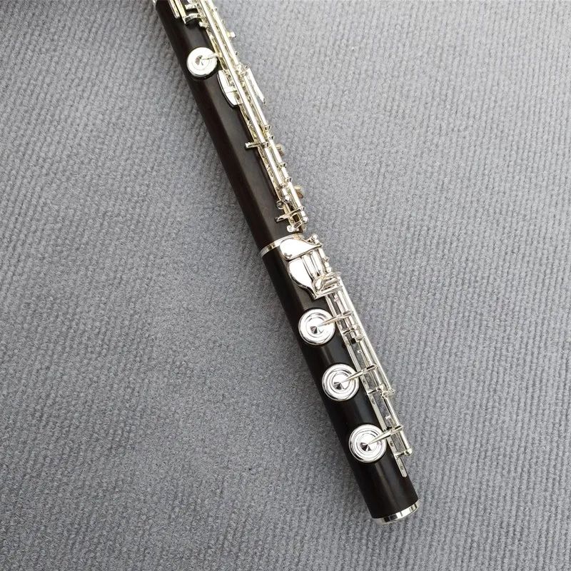 Top Japan 17 Holes Ebony flute Open Hole Silver Plated E key Grenadilla Wood Professional Flute