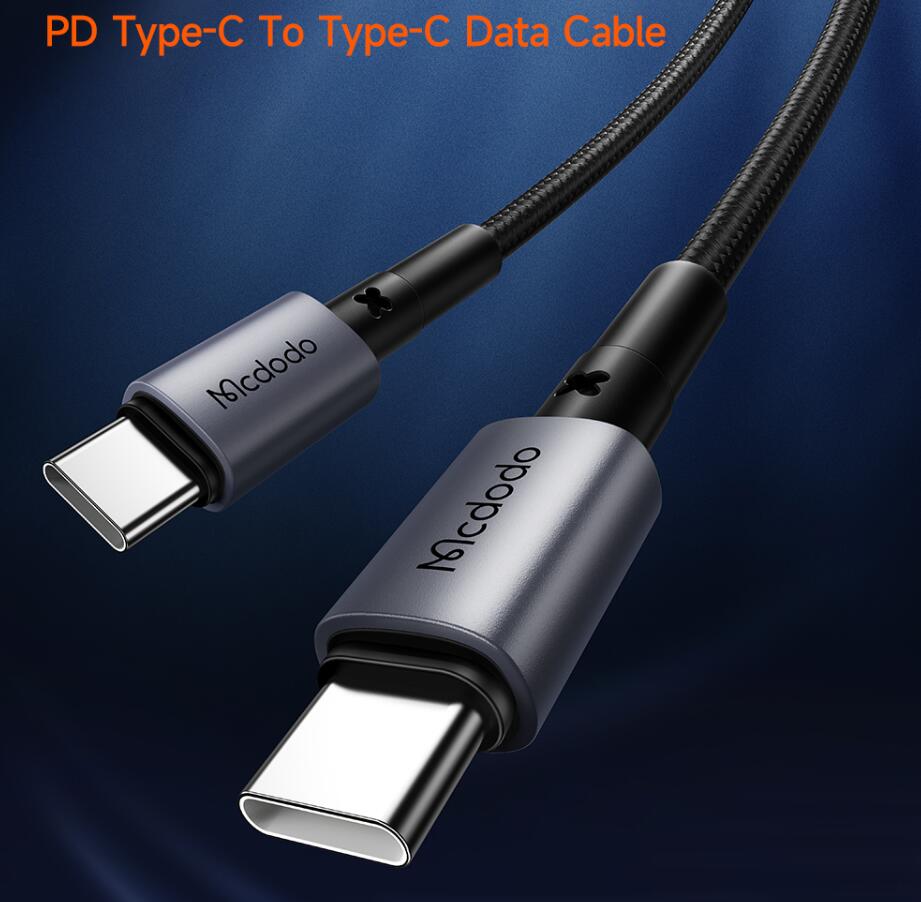 MCDODO Type-C PD Зарядные кабели Алюминиевый сплав Металлический корпус Прочный 3,25 А 3 А Быстрая зарядка 65 Вт 60 Вт Кабель USB C к USB C