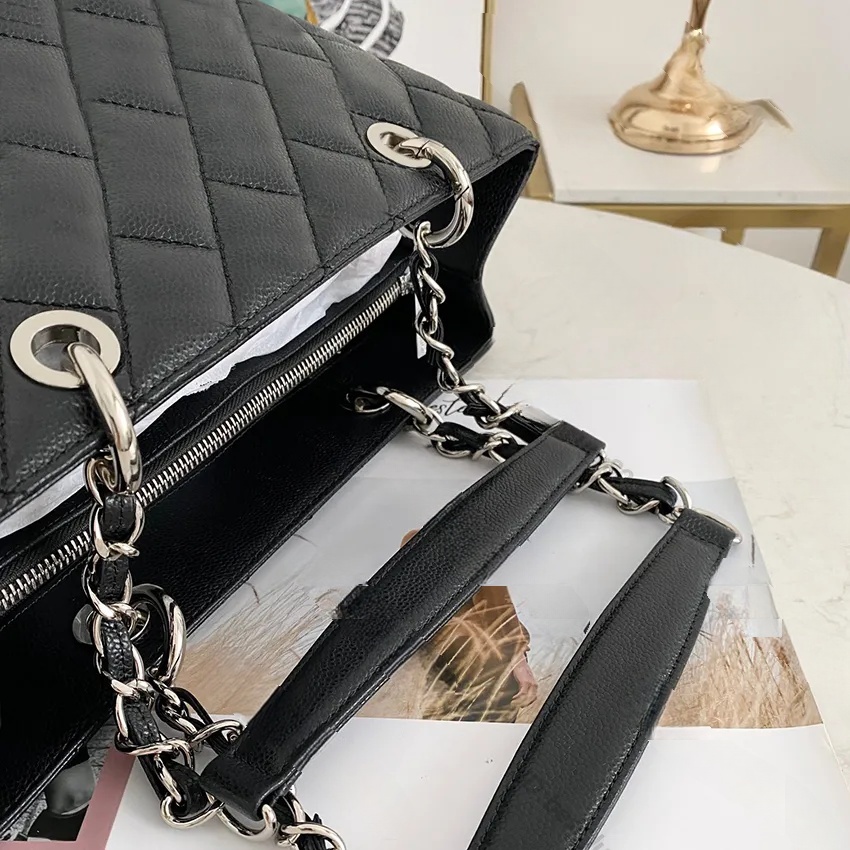 Designer Totes gitterväska axelväskor handväska kvinnor shopping påse kaviar läder messenger väska diamantgitter crossbody stor kapacitet shopping väska kedja dicky