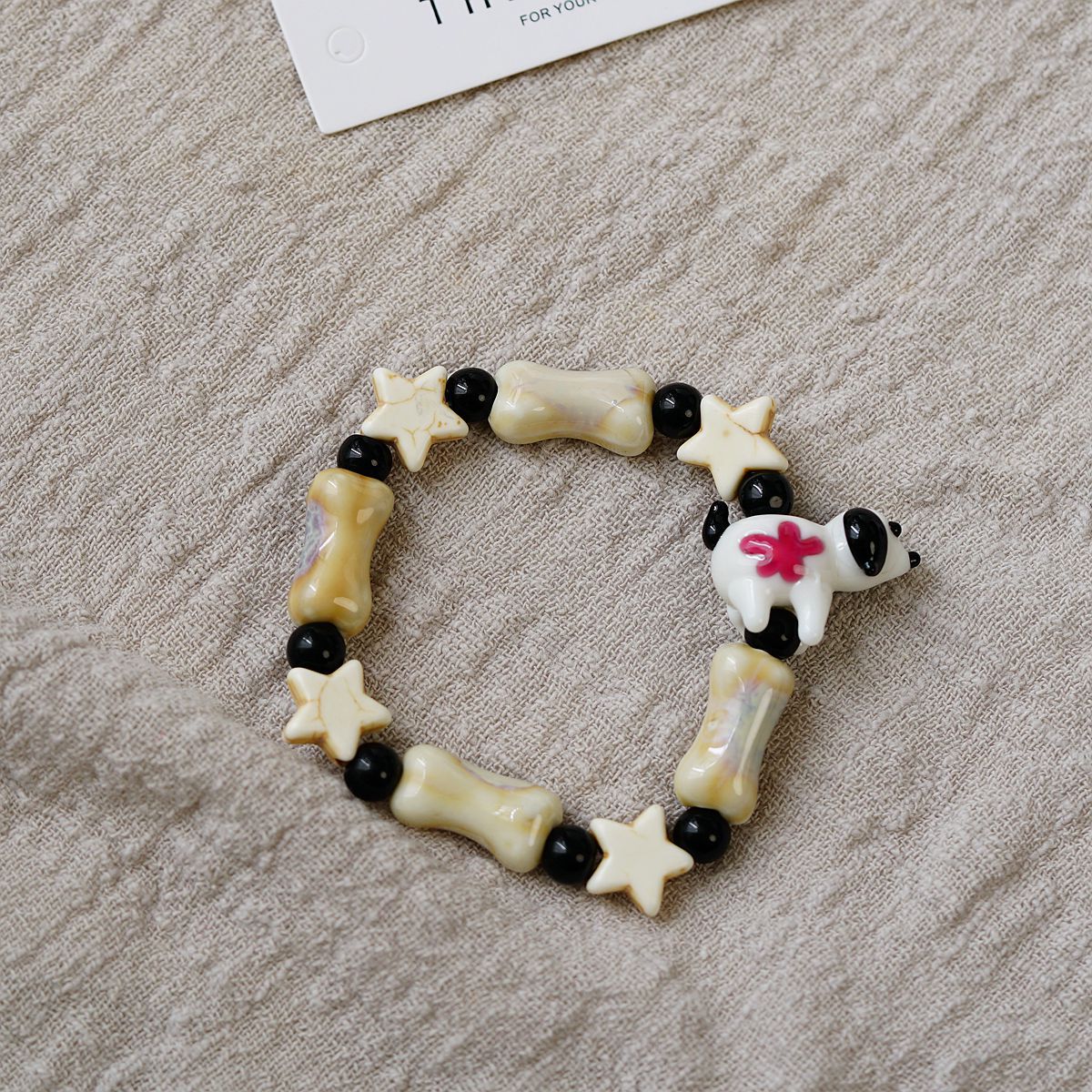 Pulseira de cerâmica de osso de cachorro Bestie pulseira fofa acessórios de casal presente do Festival Qixi
