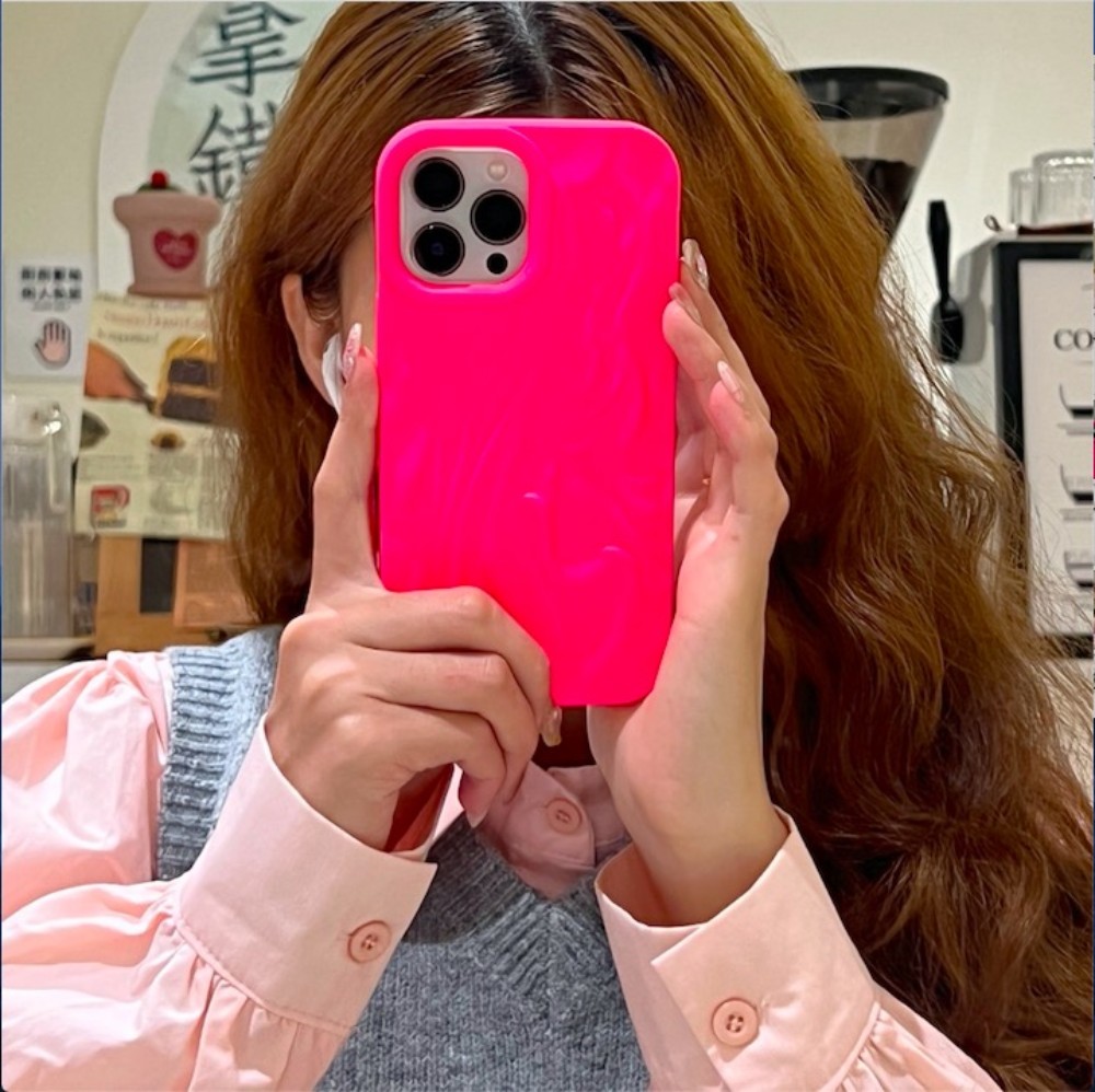 For iPhone15 Phone Case Neon Color Wrinkled Protector Cases For iPhone14 Pro Max 13 12 Pro 11 Soft TPU Shell Cover