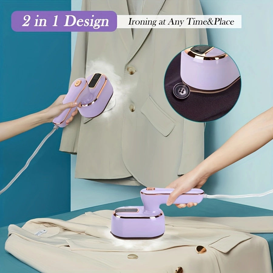 Portable Iron Steamer for Clothes Compact Travel Size Mini Steamer 180F oldable Small Iron 980W Handheld Steamer Support Dry and Wet Ironing