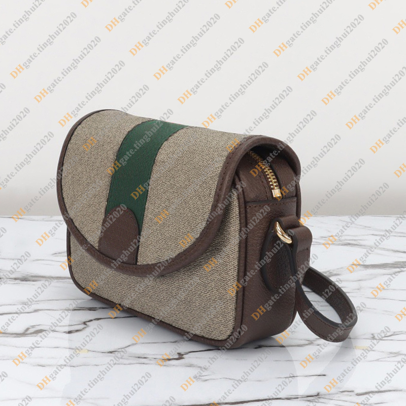 Unisex Fashion Casual Designe Luxury Ophidiai Mini Bag Messenger Bag Crossbody Shoulder Bag Handbag Tote TOP Mirror Quality 772239 Purse Pouch